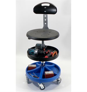 All-Round montørstol med Ekstra bakke og ryglæn.